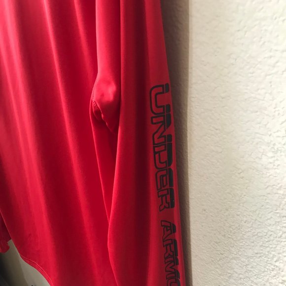 Red Under Armour Long Sleeve Shirt Zip-Up Youth XL - Picture 5 of 6
